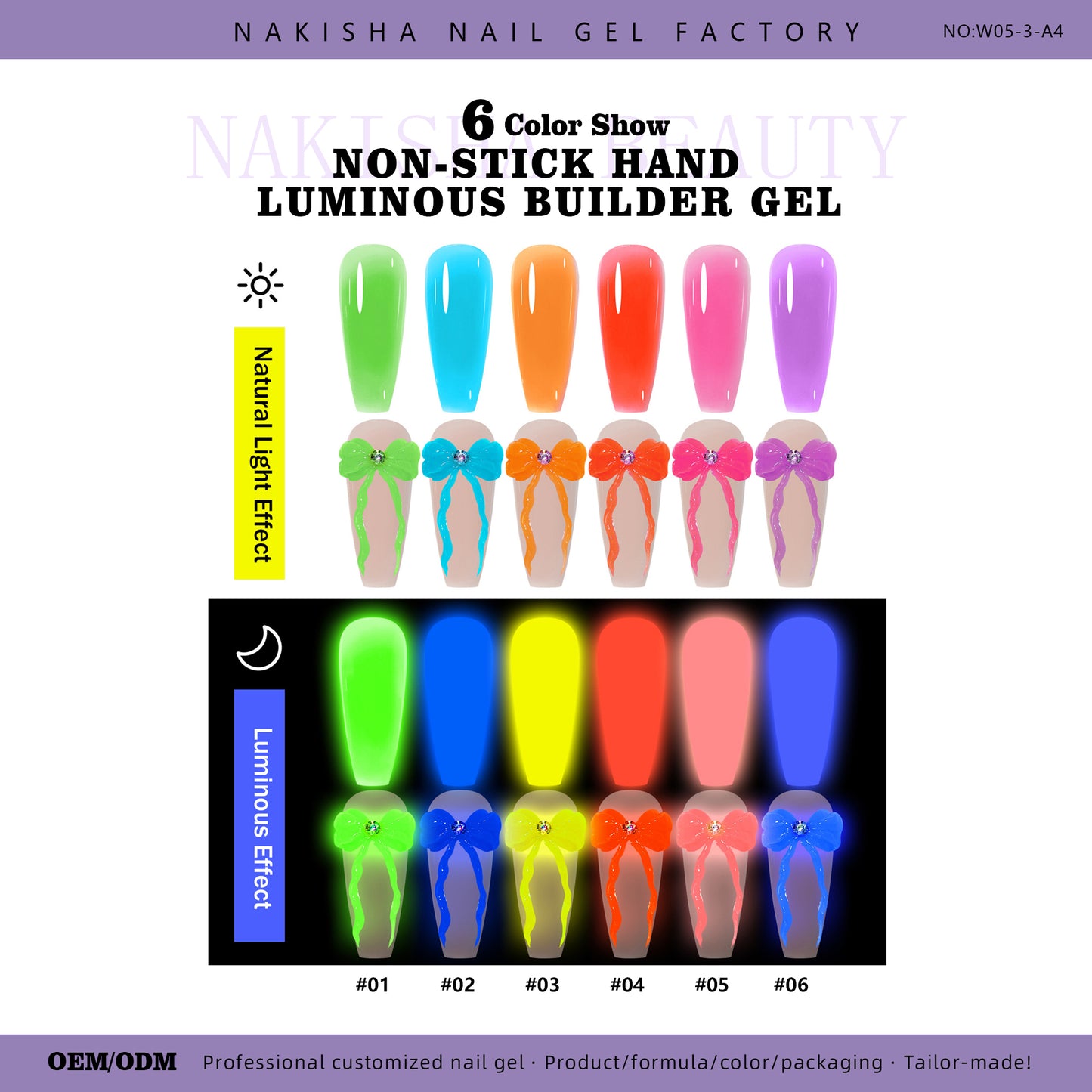 Luminous Non-stick Hand Builder Gel 6 Colors