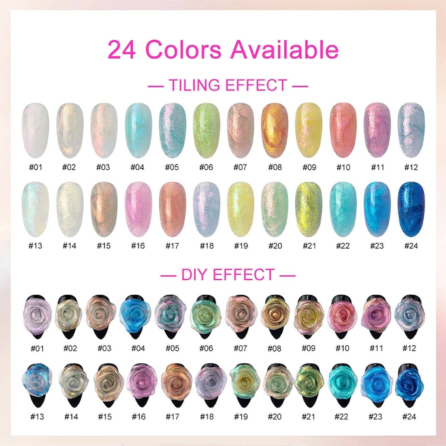 Pearl Non-stick Hand Builder Gel 24 Colors