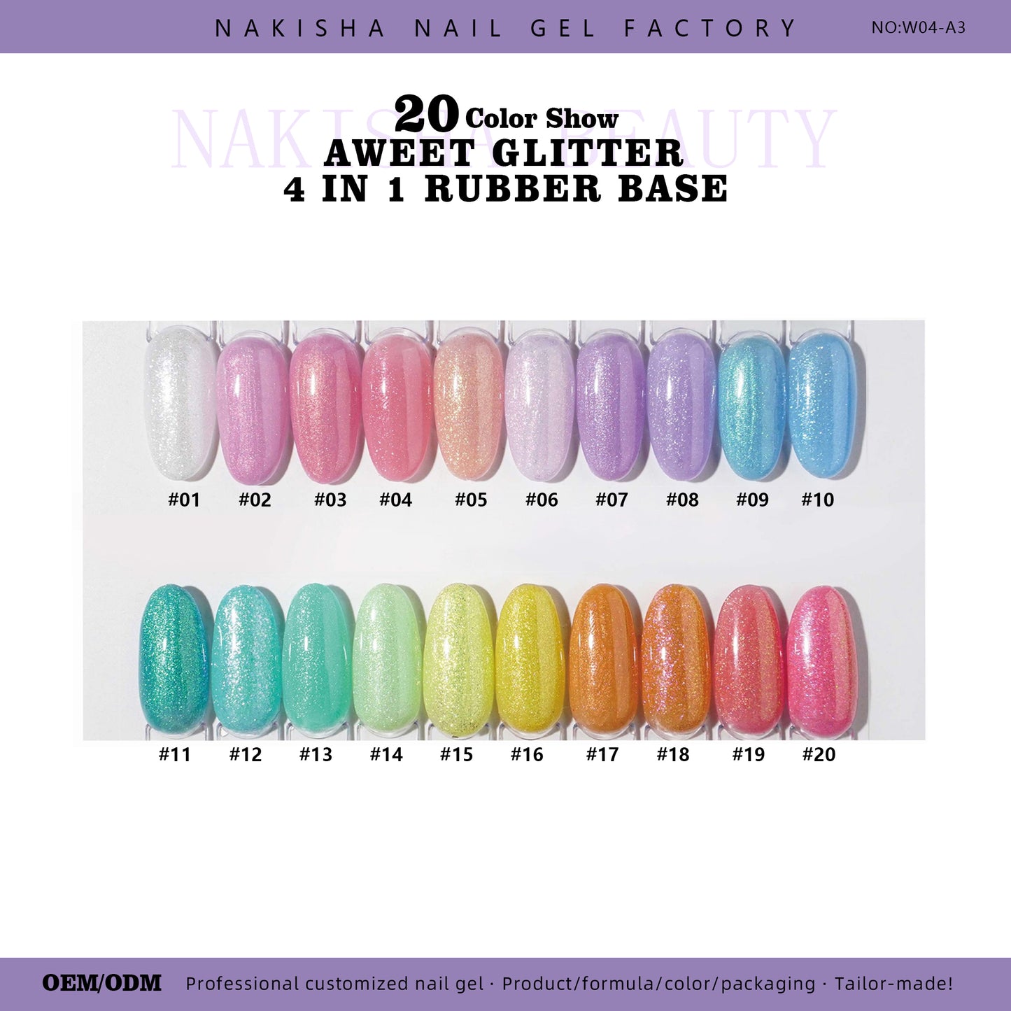 Sweet Glitter Rubber Base 20 Colors