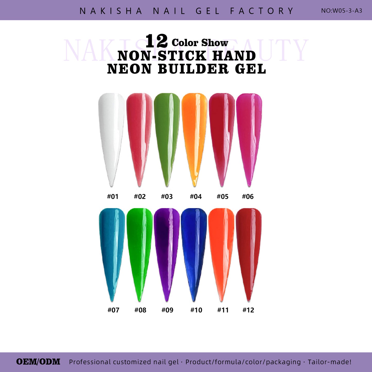 Neon Non-stick Hand Builder Gel 12 Colors