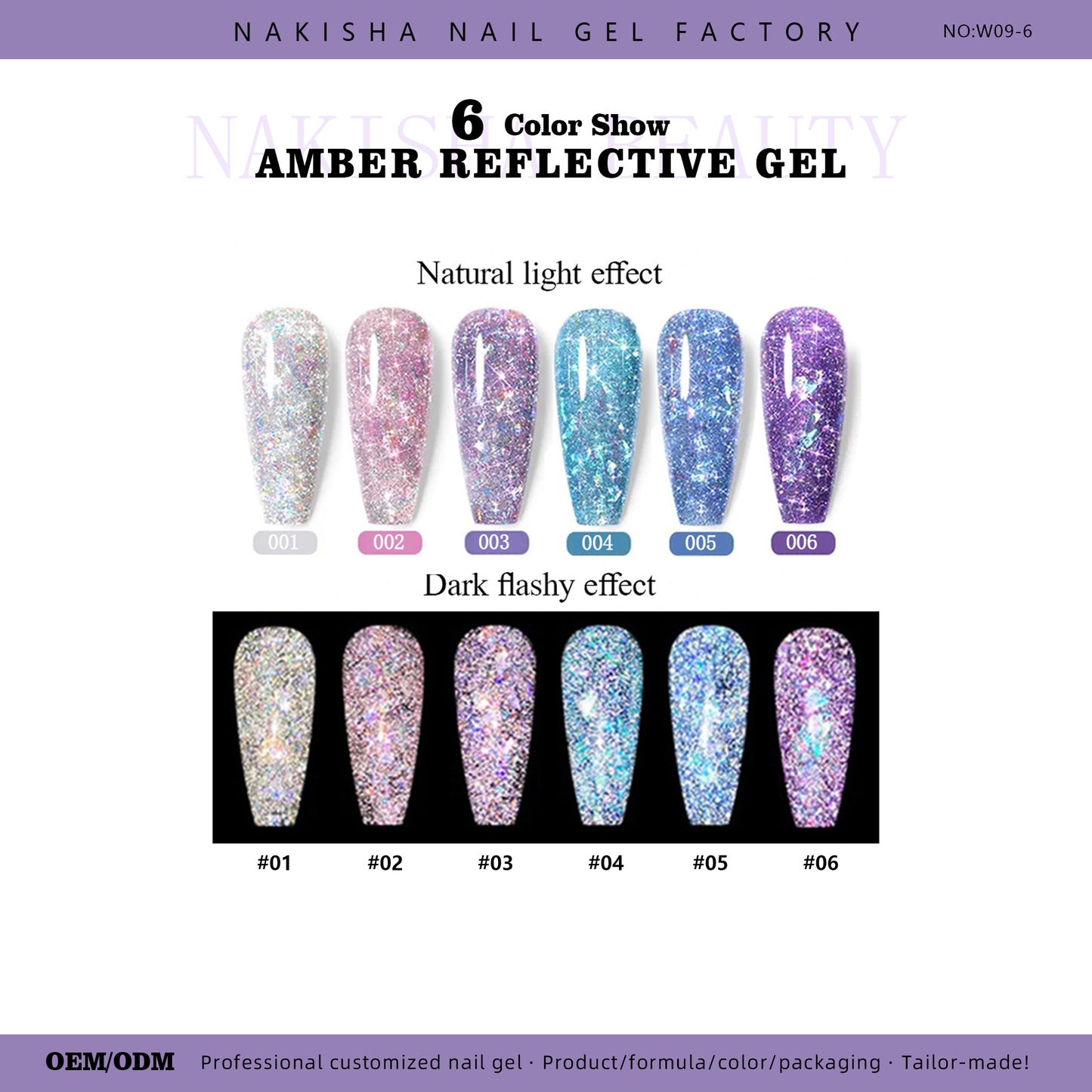 Amber Reflective Gel 6 Colors