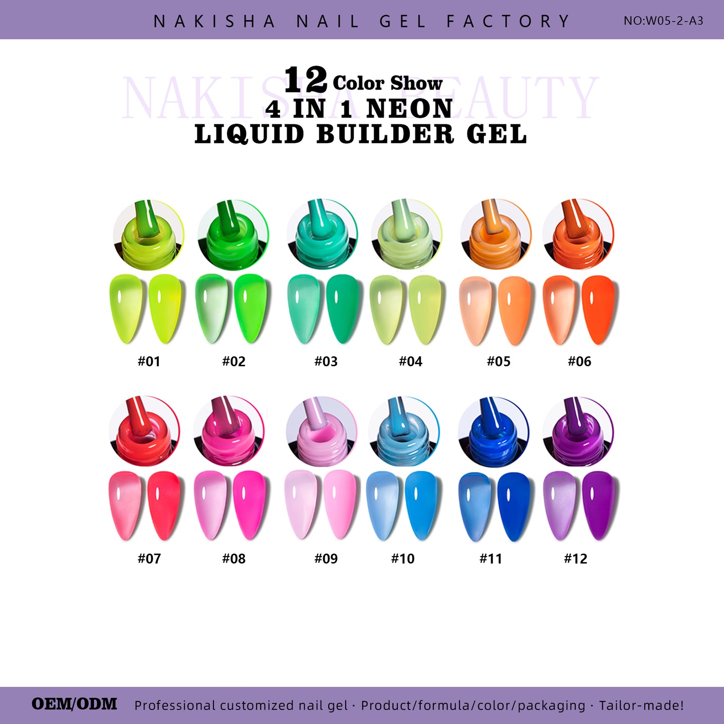 Neon Liquid Builder Gel 12 Colors