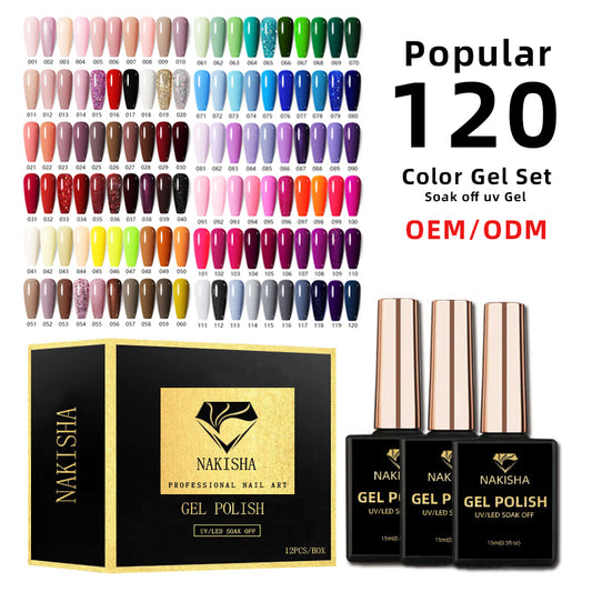 NAKISHA Popular nail gel polish 120 color card
