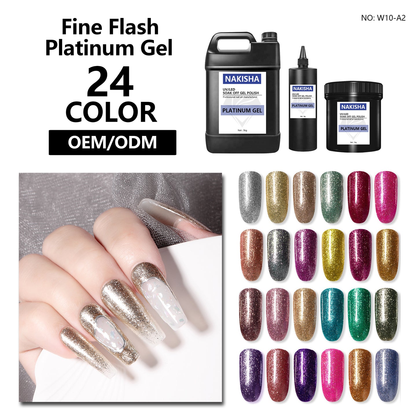 Fine Flash Platinum Gel 24 Colors