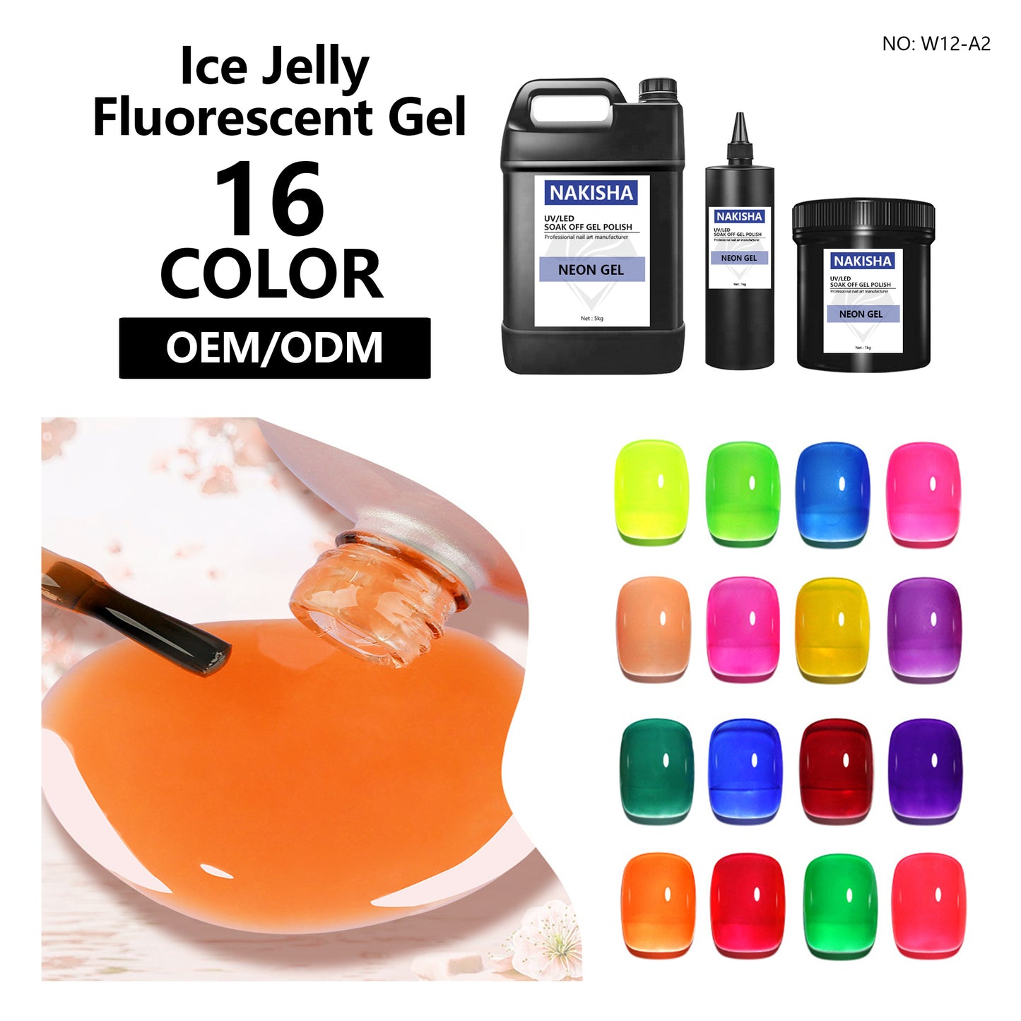 Ice Jelly Fluorescent Gel 16 Colors