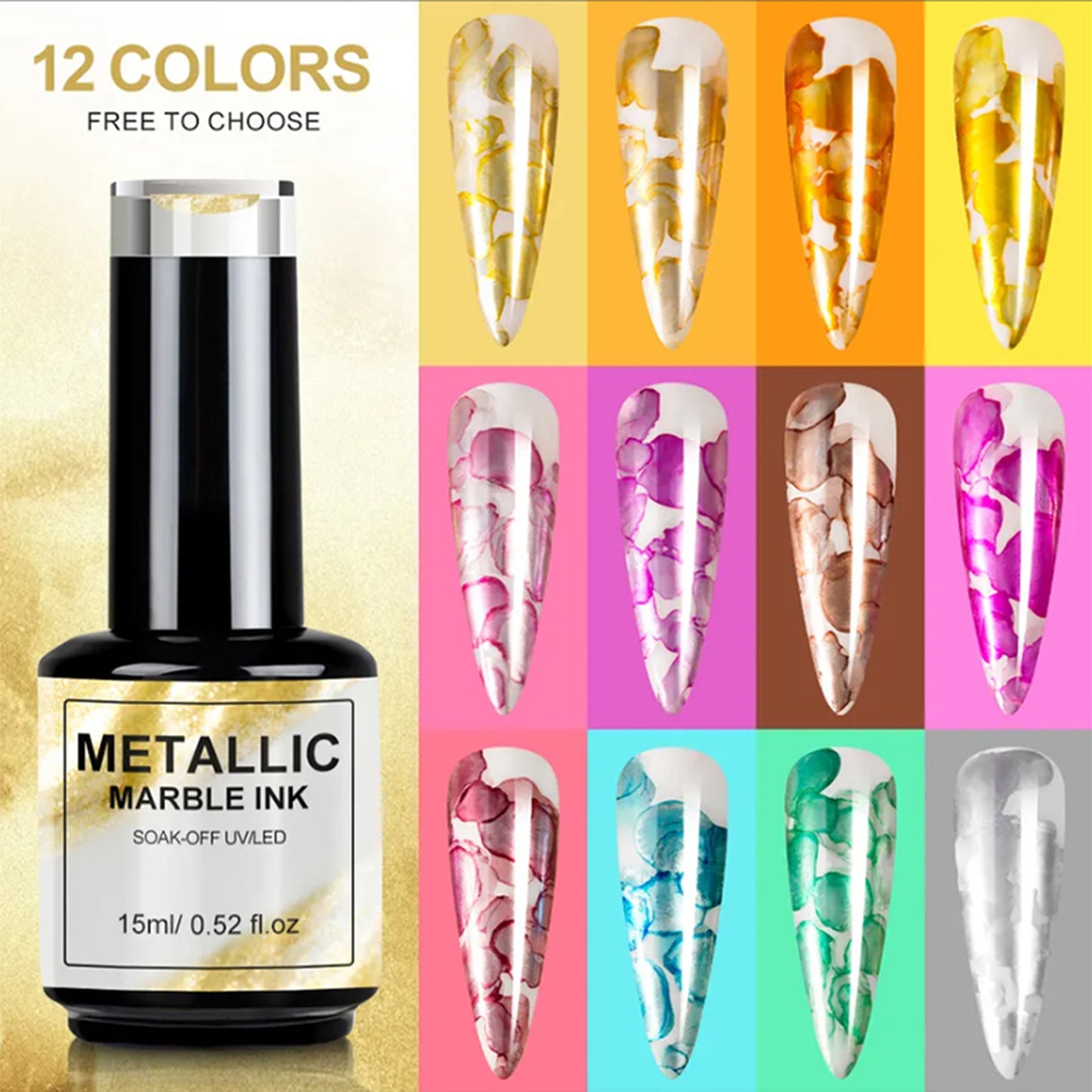 Metallic Marble Ink 12 Colors