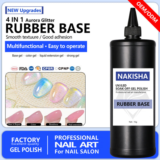 NAKISHA Aurora Glitter Rubber Base 20 Colors