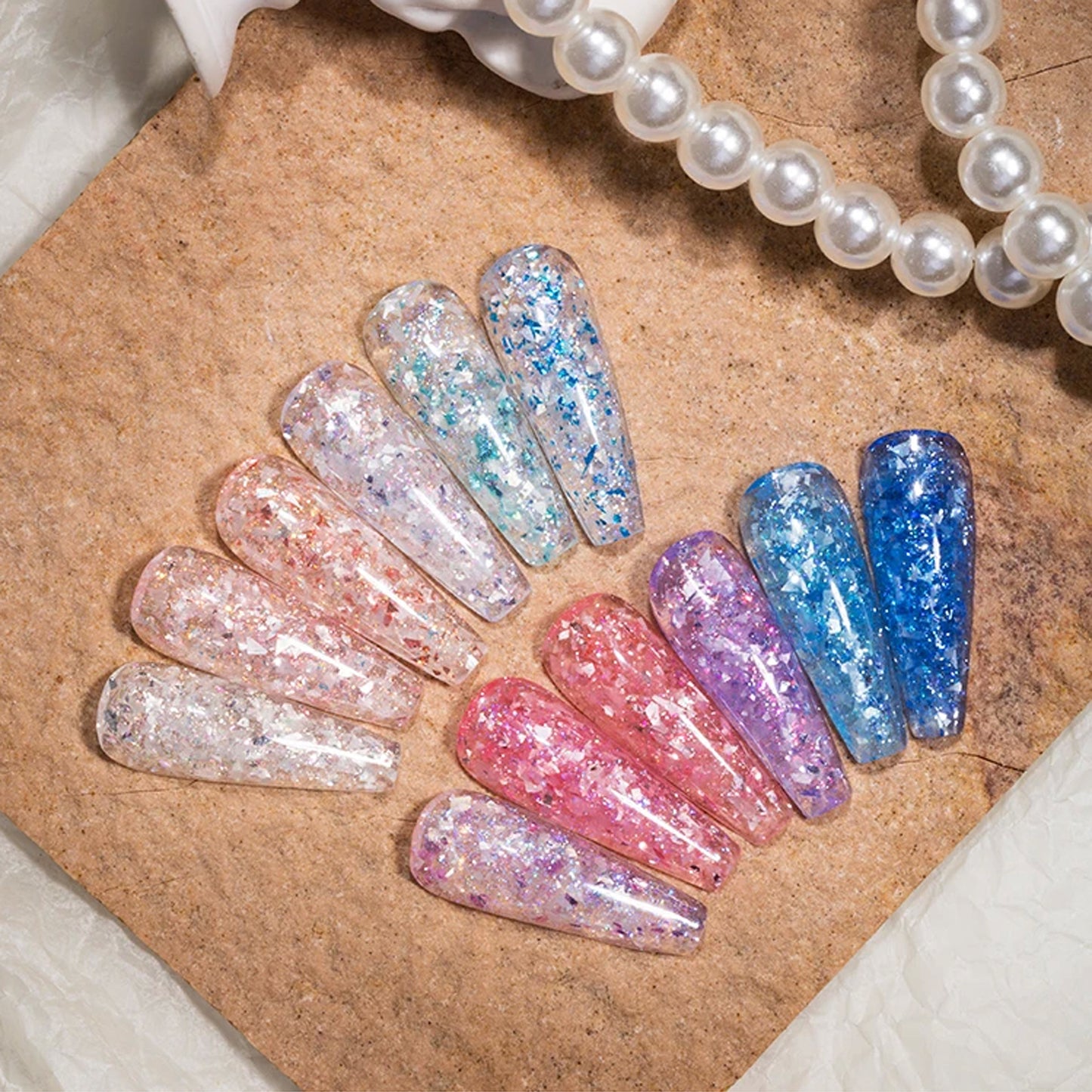 NAKISHA Opal Glitter Builder Gel 12 Colors