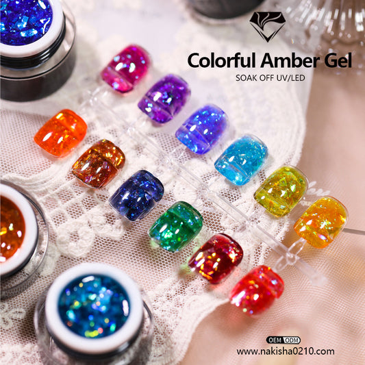Aurora Amber Glitter Gel 12 Colors