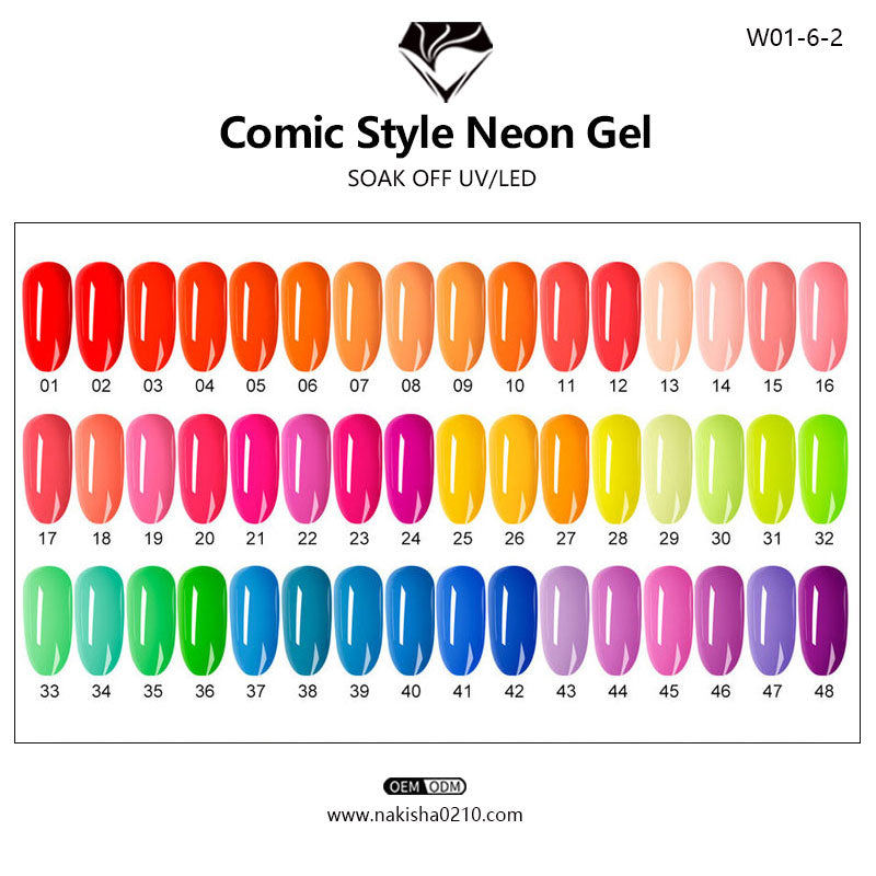 NAKISHA Neon Gel 48 Colors