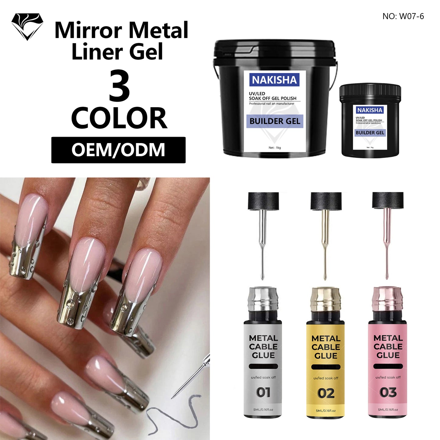 Mirror Metal Liner Gel 3 Colors