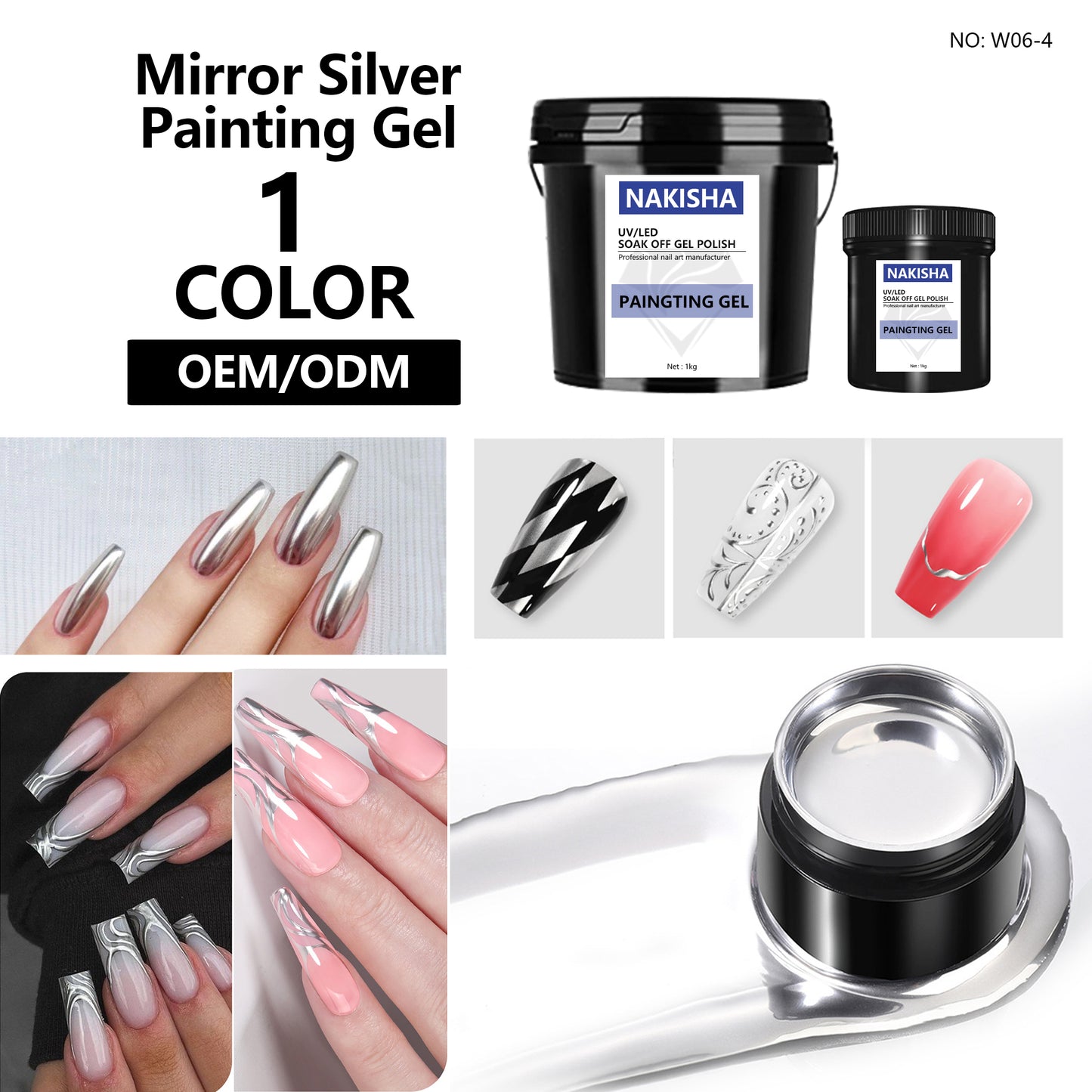 High Density Mirror Silver Painting Gel