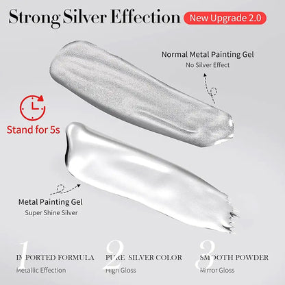 High Density Mirror Silver Painting Gel