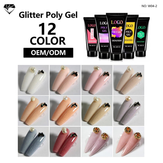NAKISHA Glitter Poly Gel 12 Colors