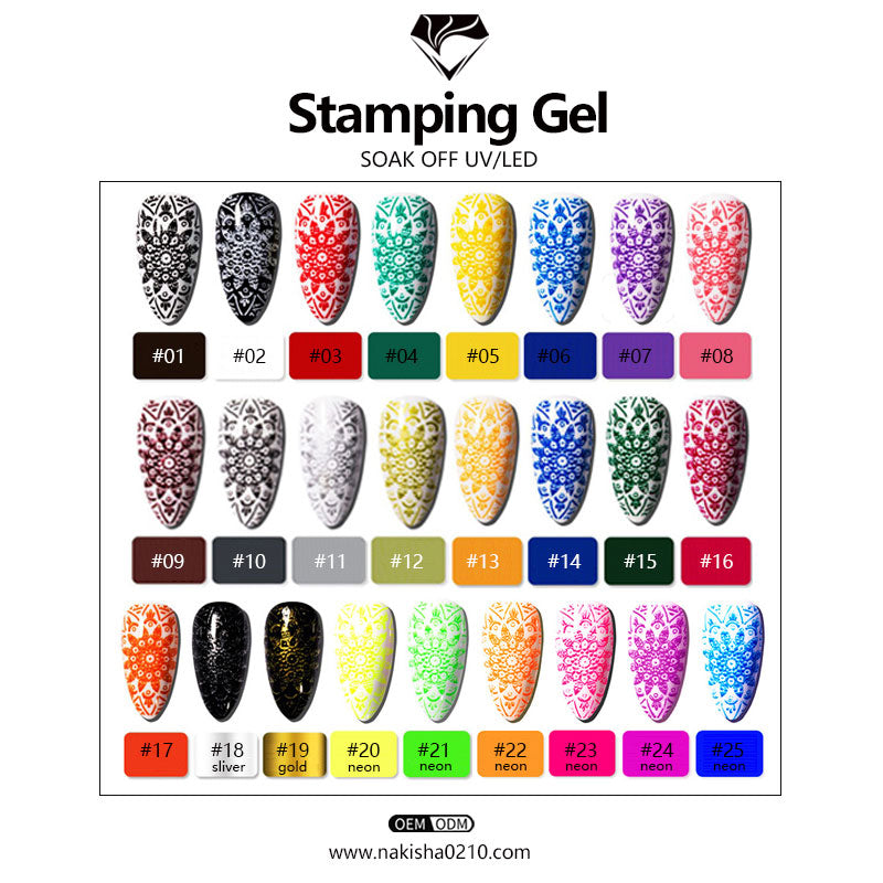 Stamping Gel 25 Colors