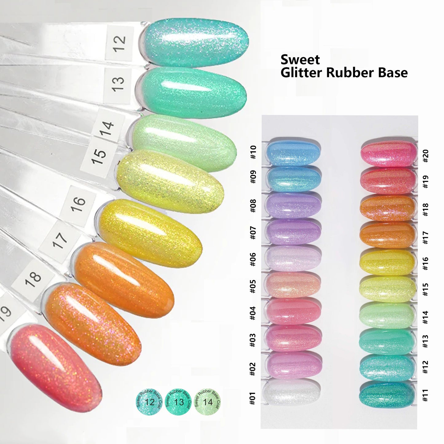 NAKISHA Sweet Glitter Rubber Base 20 Colors