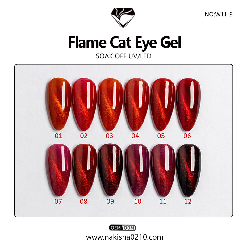 NAKISHA Flame Cat Eye Gel 12 Colors
