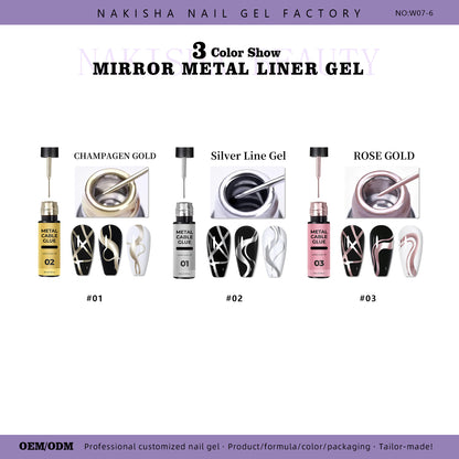 Mirror Metal Liner Gel 3 Colors