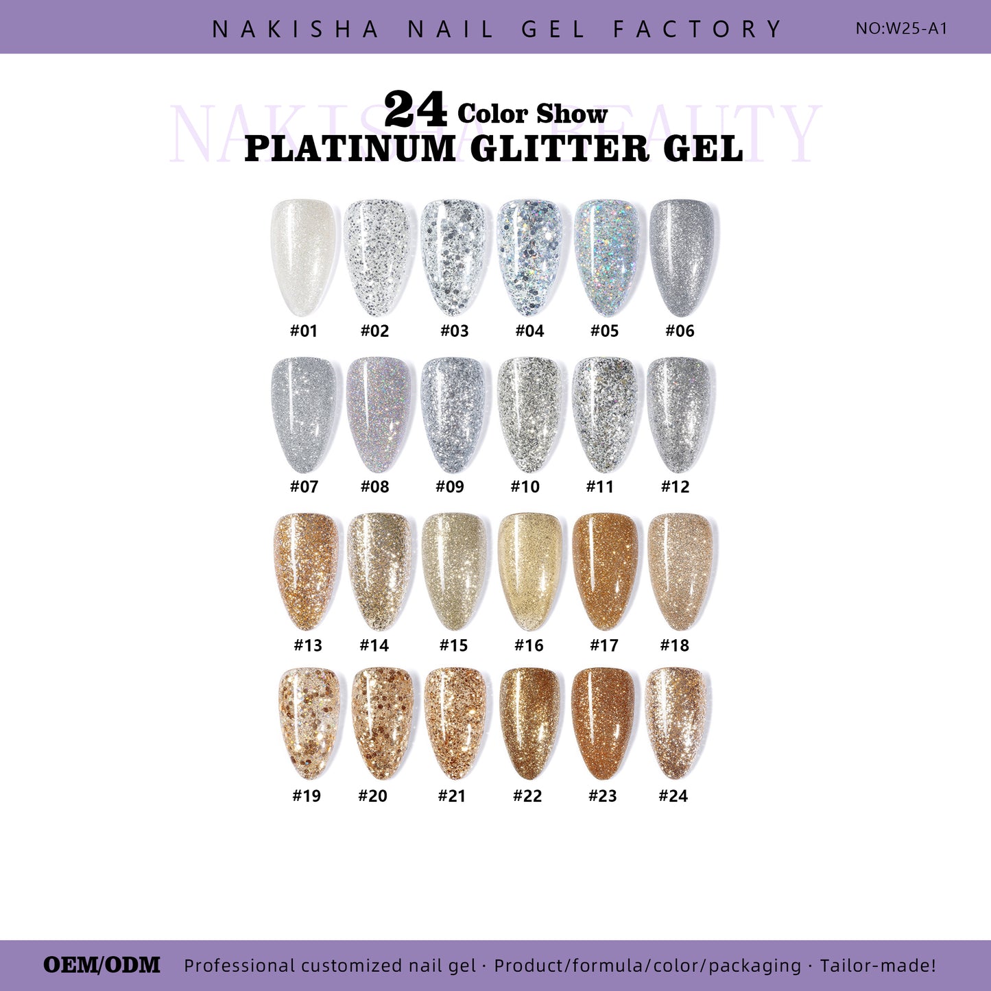 Platinum Glitter Gel 24 Colors