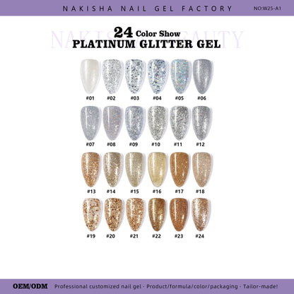 Platinum Glitter Gel 24 Colors