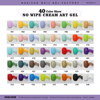 No Wipe Cream Art Gel 40 Colors