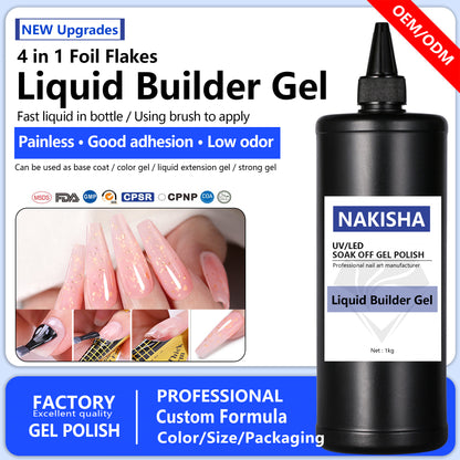 Foil Flakes Liquid Builder Gel