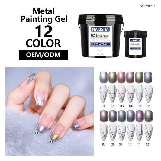 No Wipe Metal Painting Gel 12 Colors