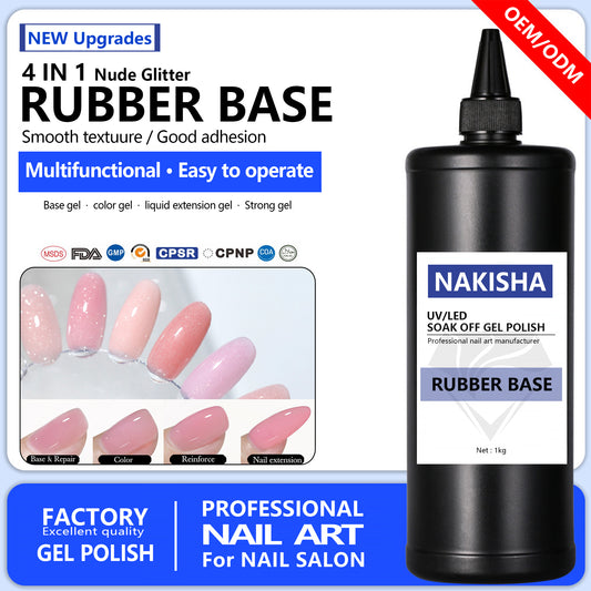 NAKISHA Nude Glitter Rubber Base 12 Colors