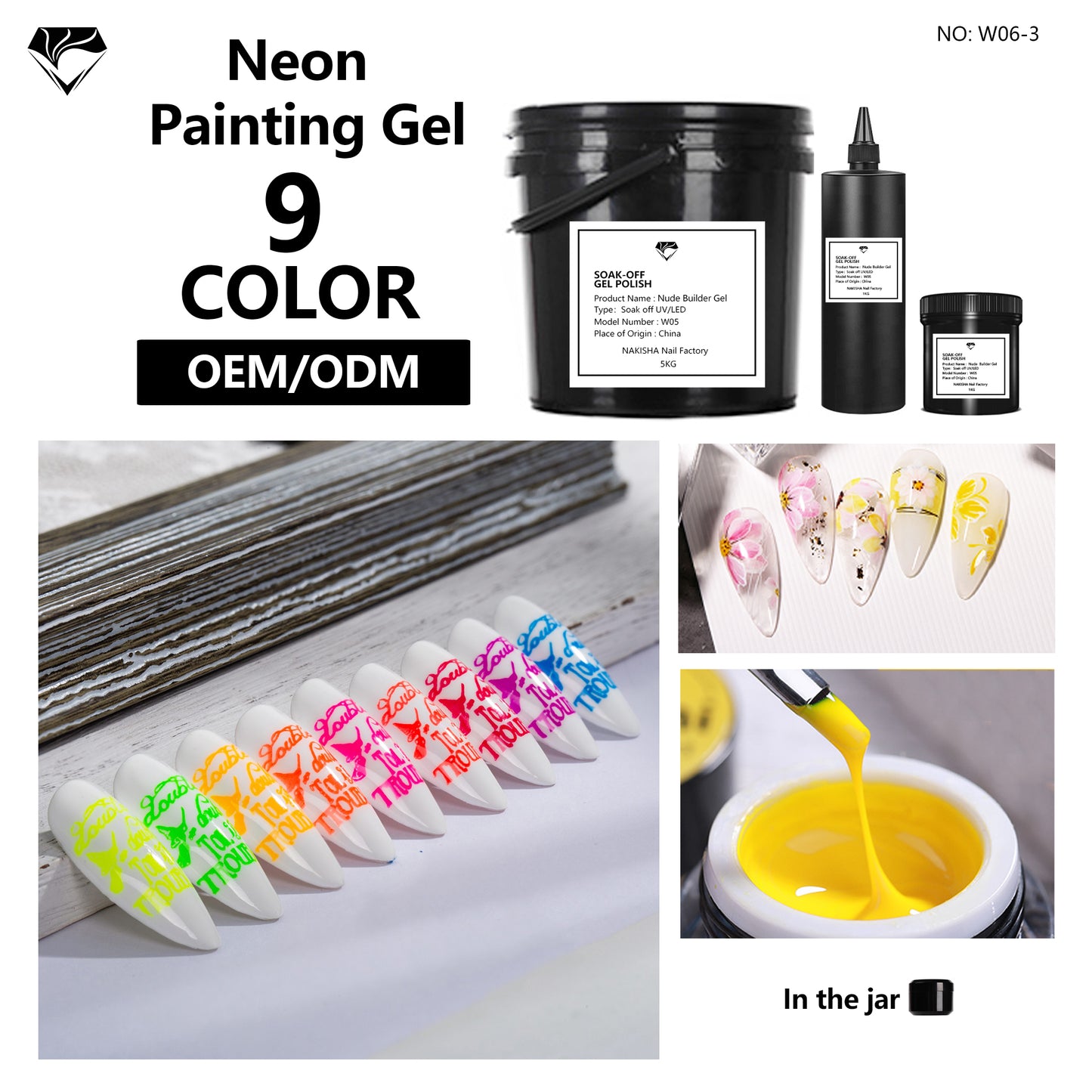 NAKISHA Neon Painting Gel 9 Colors