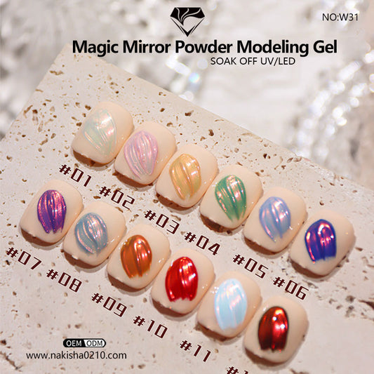Magic Mirror Powder Modeling Gel 12 colores